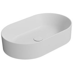 GSI Kube X umywalka 60x37 cm owalna nablatowa biała mat 945809