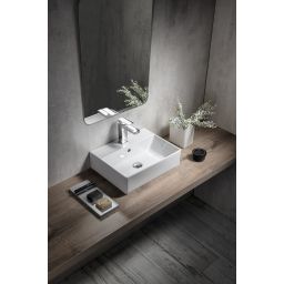 GSI Kube X umywalka 45x35 cm prostokątna ścienna-nablatowa biała 9485111