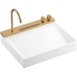 Hansgrohe Avalegra umywalka 58x47,5 cm prostokątna AquaUnit z baterią biały/brąz szczotkowany 22472140