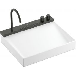 Hansgrohe Avalegra umywalka 58x47,5 cm prostokątna AquaUnit z baterią biały/czarny chrom szczotkowany 22472340