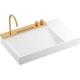Hansgrohe Avalegra umywalka 78x47,5 cm AquaUnit z baterią biały/brąz szczotkowany 22473140