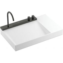 Hansgrohe Avalegra umywalka 78x47,5 cm AquaUnit z baterią biały/czarny chrom szczotkowany 22473340