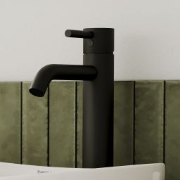 Hagser Lisa bateria umywalkowa stojąca wysoka czarny mat HGR80000032