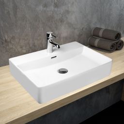 Hagser Emma umywalka 59x43 cm nablatowa prostokątna biała HGR30000041