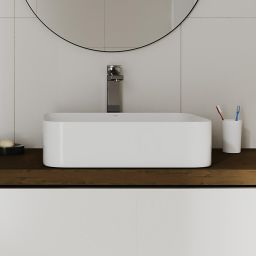 Hagser Dita umywalka 50x38,5 cm nablatowa prostokątna biała HGR50000040