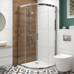 Hagser Andrea kabina prysznicowa 80x80 cm półokrągła chrom/szkło przezroczyste HGR90000020