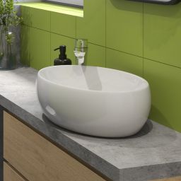 Hagser Gisela umywalka 49,5x34,5 cm nablatowa owalna biała HGR70000040