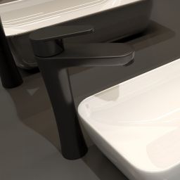 Hagser Della bateria umywalkowa stojąca wysoka czarny mat HGR12000032