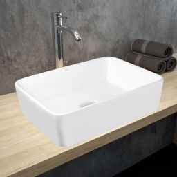 Hagser Ingrid umywalka 49x37,5 cm nablatowa prostokątna biała HGR20000040