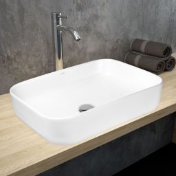 Hagser Dita umywalka 50x38,5 cm nablatowa prostokątna biała HGR50000040