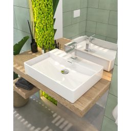 Hagser Emma umywalka 59x43 cm nablatowa prostokątna biała HGR30000041