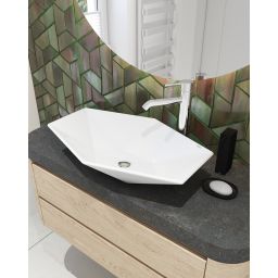 Hagser Aurora umywalka 63,5x41,5 cm nablatowa biała HGR30000040