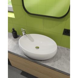 Hagser Gisela umywalka 49,5x34,5 cm nablatowa owalna biała HGR70000040