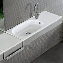 Hatria Area umywalka 90x35 cm ścienna/nablatowa prostokątna biała YXDL01