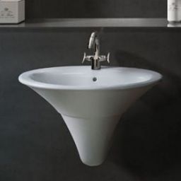 Hatria Sculture umywalka 77x58,5 cm ścienna/nablatowa półokrągła biała YR3701