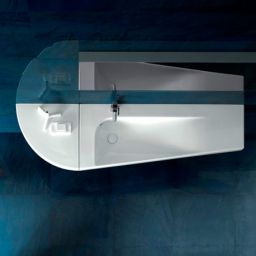 Hatria Grandangolo umywalka 130x50x33,5 cm asymetryczna prawa biała YXF501