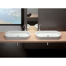 Hatria Area umywalka 80x35 cm nablatowa owalna biała Y0UF01