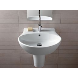 Hatria Nido umywalka 62x47 cm ścienna półokrągła biała Y0R401