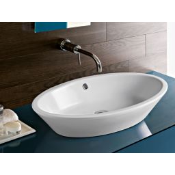 Hatria Happy Hour 22:00 umywalka 70x40 cm owalna nablatowa biała Y0M901