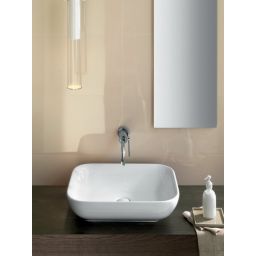 Hatria Happy Hour 17:00 umywalka 55x40,5 cm nablatowa prostokątna biała Y0QQ01