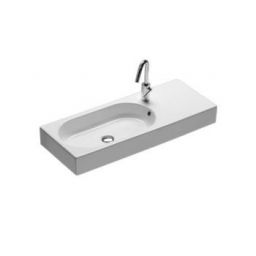 Hatria Area umywalka 90x35 cm ścienna/nablatowa prostokątna biała YXDL01