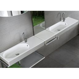 Hatria Area umywalka 90x35 cm ścienna/nablatowa prostokątna biała YXDL01