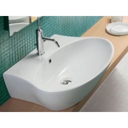 Hatria Nido umywalka 68x48 cm nablatowa półokrągła biała YXEP01