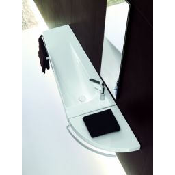 Hatria Grandangolo umywalka 130x50x33,5 cm ścienna asymetryczna lewa biała YXF601