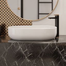 Invena Korfu umywalka 60x42 cm nablatowa owalna biała CE-34-001