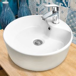 Invena Granada umywalka 41 cm nablatowa okrągła biała CE-44-001