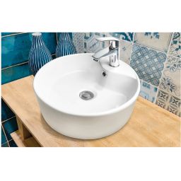 Invena Granada umywalka 41 cm nablatowa okrągła biała CE-44-001