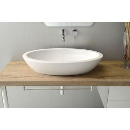 Isvea Sistema umywalka 75x42 cm nablatowa owalna biała 10AR65075