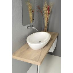 Isvea Sistema umywalka 75x42 cm nablatowa owalna biała 10AR65075