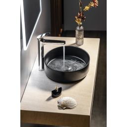 Isvea Infinity umywalka 36x36 cm okrągła nablatowa czarny mat 10NF65036-2N