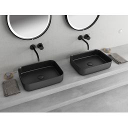 Isvea Infinity Rectangle umywalka 50x36 cm nablatowa prostokątna czarny mat 10NF65050-2N