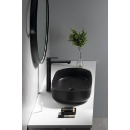 Isvea Infinity Oval umywalka 55x36 cm nablatowa owalna czarny mat 10NF65055-2N