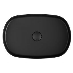 Isvea Infinity Oval umywalka 55x36 cm nablatowa owalna czarny mat 10NF65055-2N