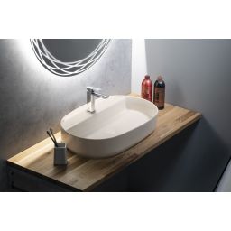 Isvea Infinity umywalka 60x40 cm owalna nablatowa brąz/beż 10NF65060-2K