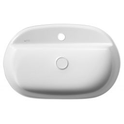 Isvea Infinity umywalka 60x40 cm owalna nablatowa biała 10NF65060-2L