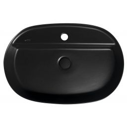 Isvea Infinity umywalka 60x40 cm owalna nablatowa czarna 10NF65060-2N