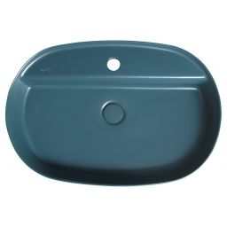 Isvea Infinity umywalka 60x40 cm owalna nablatowa niebieska 10NF65060-2P