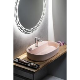 Isvea Infinity umywalka 60x40 cm owalna nablatowa różowa 10NF65060-2S