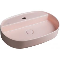 Isvea Infinity umywalka 60x40 cm owalna nablatowa różowa 10NF65060-2S
