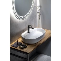 Isvea Infinity umywalka 60x40 cm owalna nablatowa biała 10NF65060