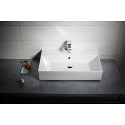 Isvea Sistema umywalka 70x42cm nablatowa prostokątna biała 10SF50070