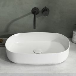 Isvea Infinity umywalka 55x36 cm owalna nablatowa biała 10NF65055-2L