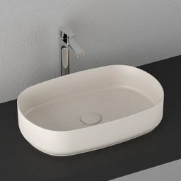 Isvea Infinity umywalka 55x36 cm owalna nablatowa brąz/beż 10NF65055-2K