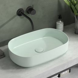 Isvea Infinity umywalka 55x36 cm owalna nablatowa zielona 10NF65055-2T