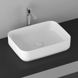 Isvea Infinity Rectangle umywalka 50x36 cm nablatowa prostokątna biała 10NF65050