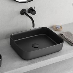 Isvea Infinity Rectangle umywalka 50x36 cm nablatowa prostokątna czarny mat 10NF65050-2N